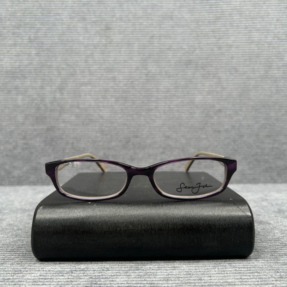 Sean John SJ2033 506 Purple Tan Rectangular Y2k Eyeglass Frames 52-17-135